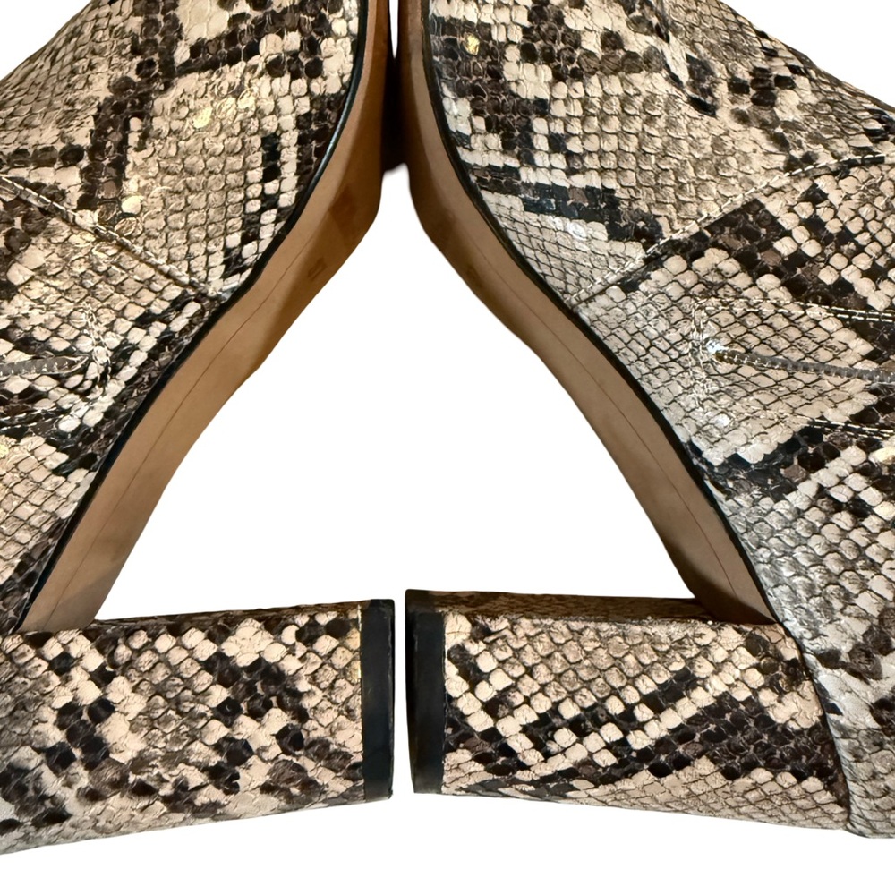 Matiko Snakeskin Ankle Boots Size 37 6.5 | Block Heel | Chic Statement - Picture 9 of 15